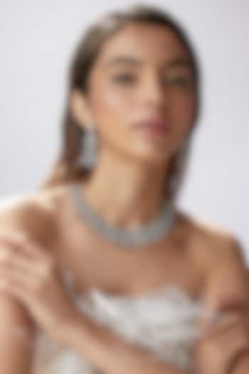 White Finish Zircon Necklace Set by Aster at Pernia's Pop Up Shop