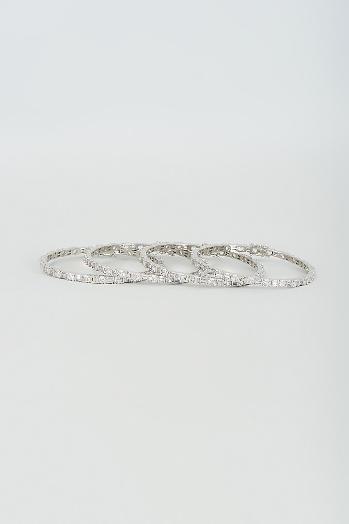 White Finish Bangles (Set Of 2) by Aster at Pernia's Pop Up Shop