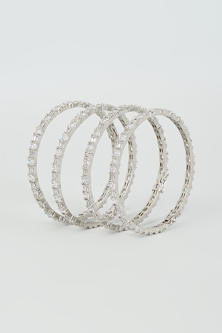 White Finish Bangles (Set Of 2) by Aster at Pernia's Pop Up Shop