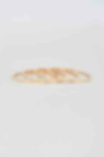 Gold Finish Faux Diamond Bangles (Set Of 4) by Aster
