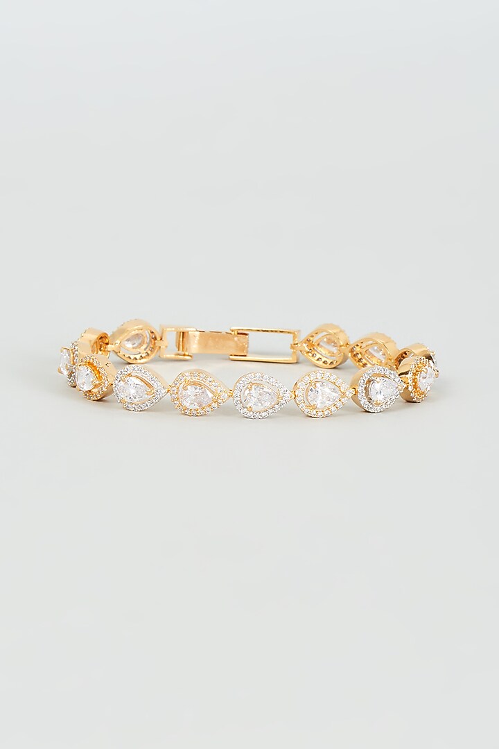Gold Finish Faux Diamond Bracelet by Aster at Pernia's Pop Up Shop