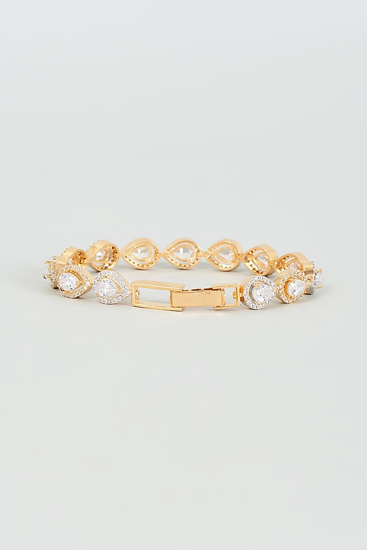 Gold Finish Faux Diamond Bracelet by Aster at Pernia's Pop Up Shop
