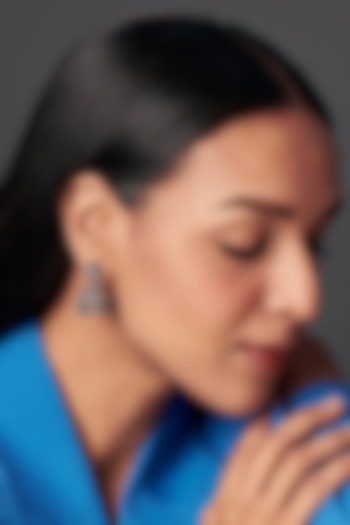 Two Tone Finish Faux Diamond Jhumka Earrings by Aster at Pernia's Pop Up Shop