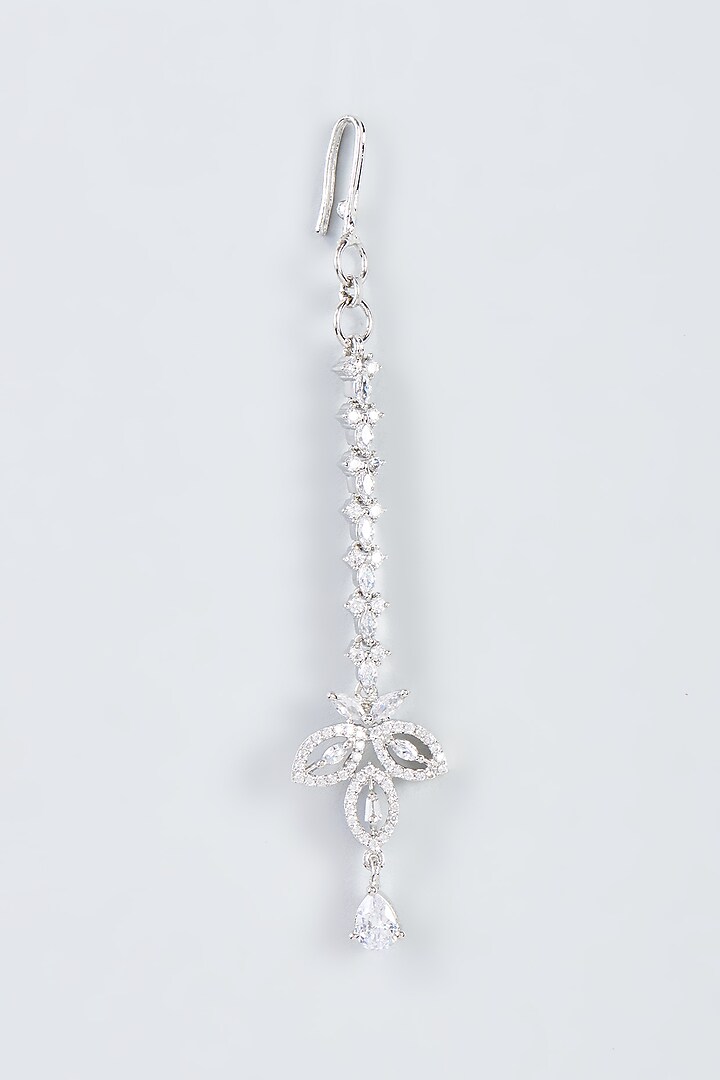 White Finish Zircon Maangtikka by Aster at Pernia's Pop Up Shop