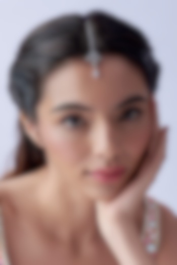 White Finish Zircon Maangtikka by Aster at Pernia's Pop Up Shop