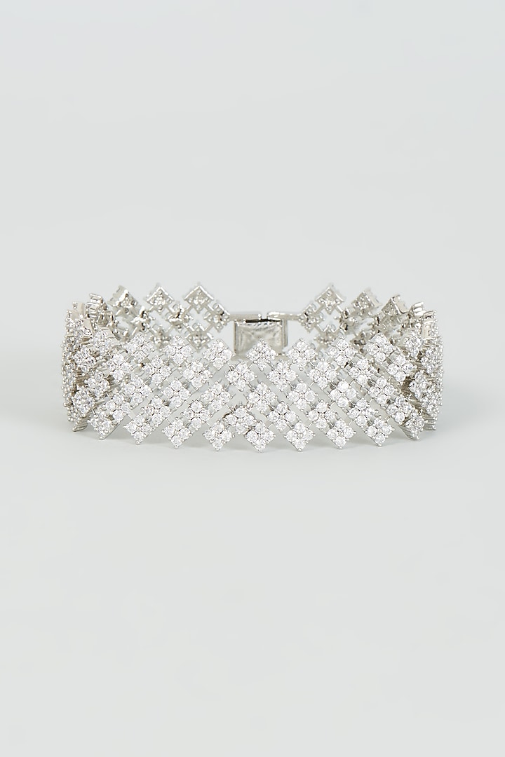 White Finish Zircon Bracelet by Aster at Pernia's Pop Up Shop