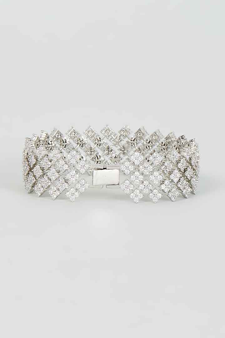 White Finish Zircon Bracelet by Aster at Pernia's Pop Up Shop