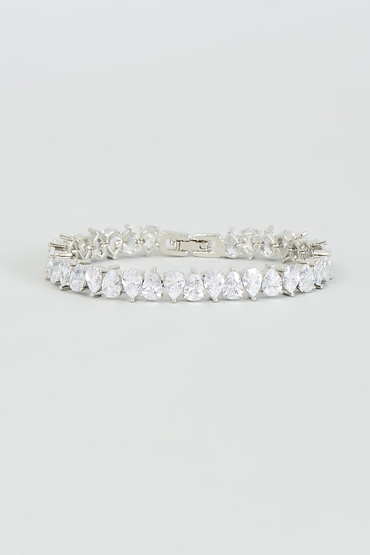 White Finish Zircon Bracelet by Aster at Pernia's Pop Up Shop
