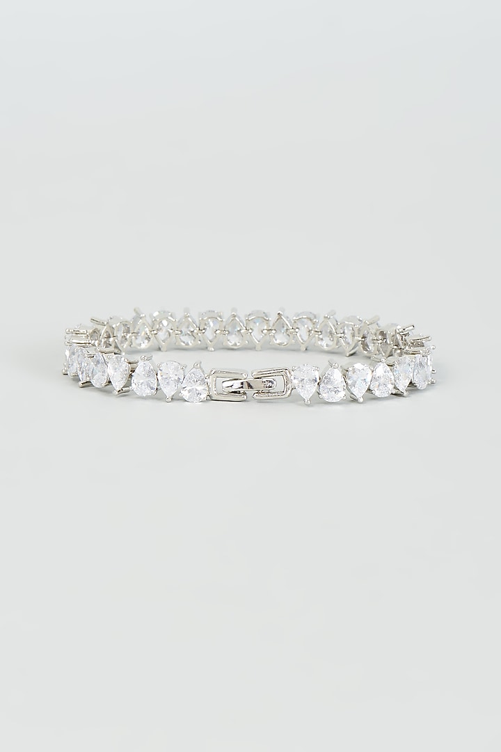 White Finish Zircon Bracelet by Aster at Pernia's Pop Up Shop