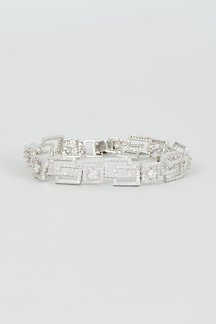 White Finish Zircon Bracelet by Aster at Pernia's Pop Up Shop