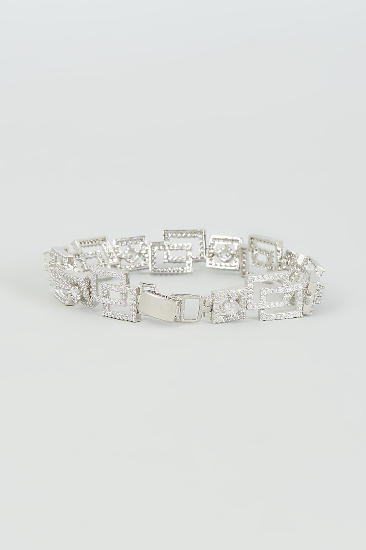 White Finish Zircon Bracelet by Aster at Pernia's Pop Up Shop