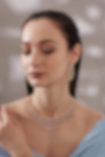 Gold Finish Faux Diamond Necklace Set by Aster at Pernia's Pop Up Shop