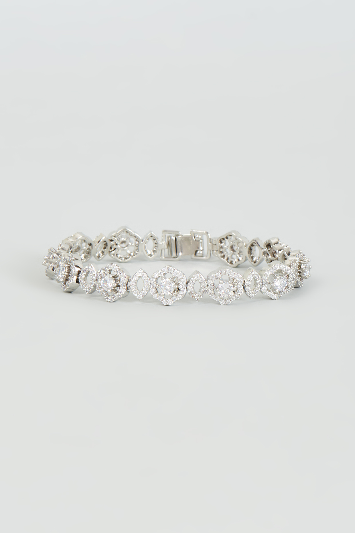 White Finish Zircon Bracelet by Aster