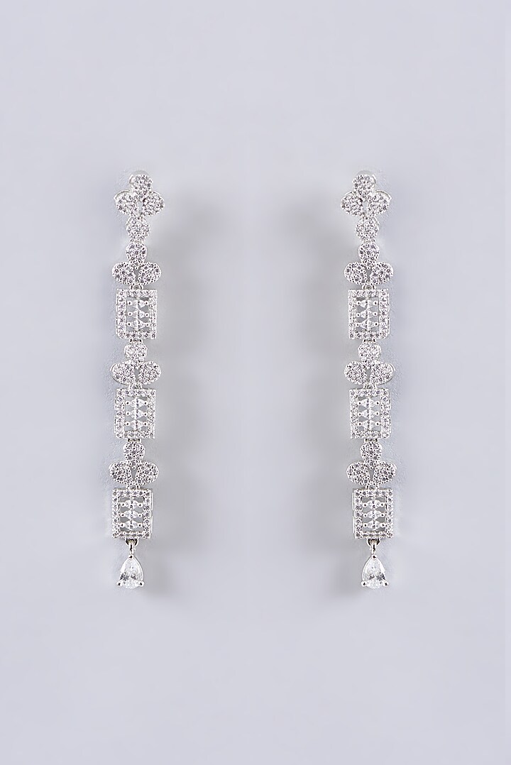 White Finish Faux Diamond Necklace Set by Aster at Pernia's Pop Up Shop
