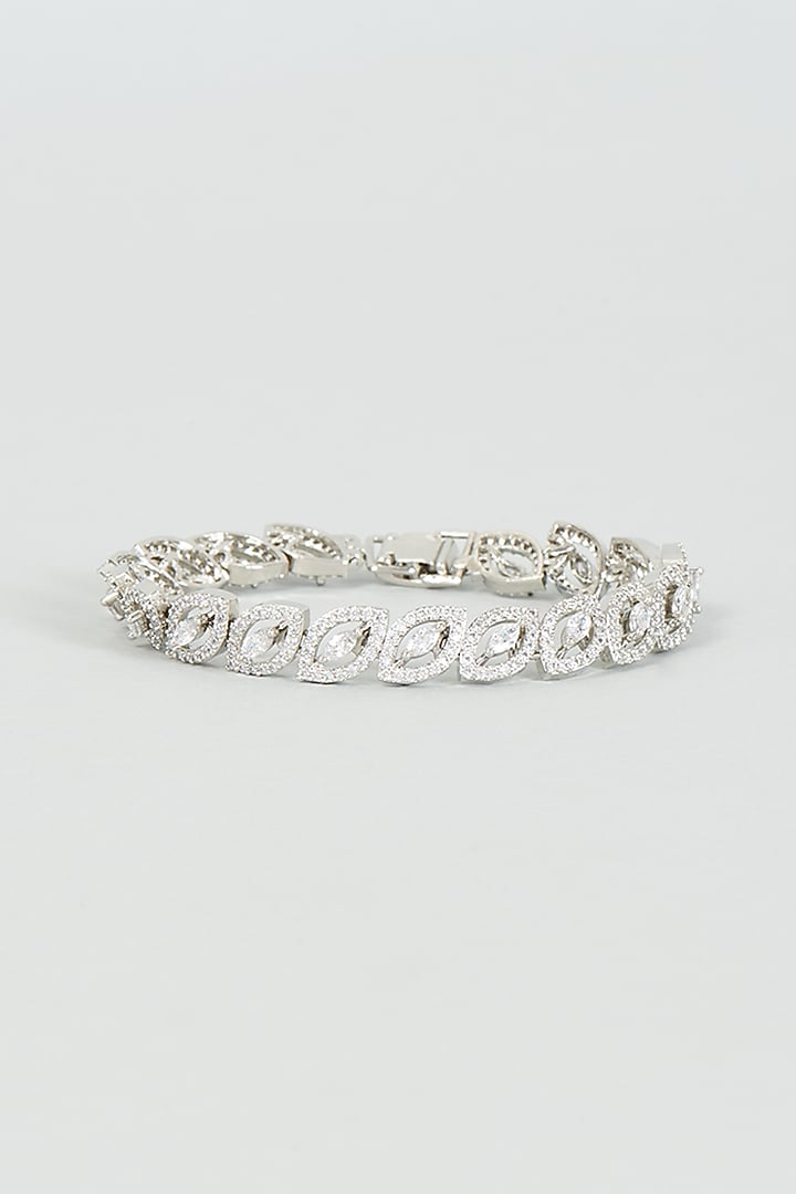 White Finish Zircon Bracelet by Aster at Pernia's Pop Up Shop