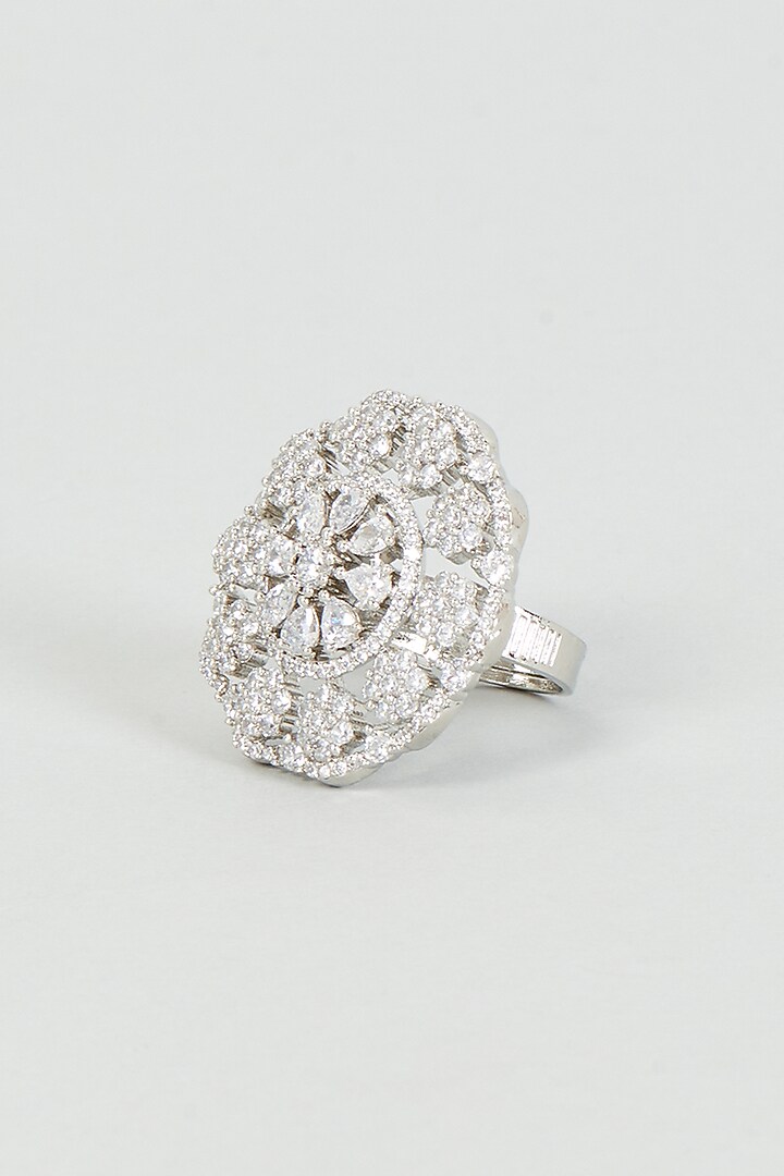 White Finish Zircon Ring by Aster at Pernia's Pop Up Shop