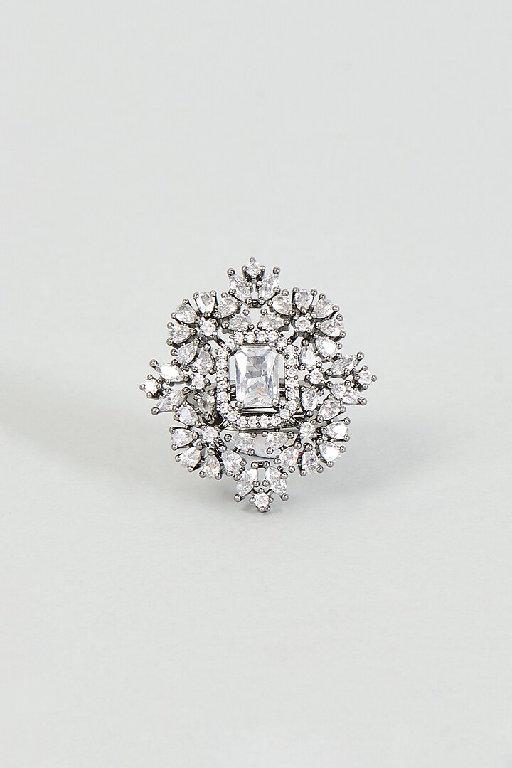 White Finish Zircon Ring by Aster at Pernia's Pop Up Shop