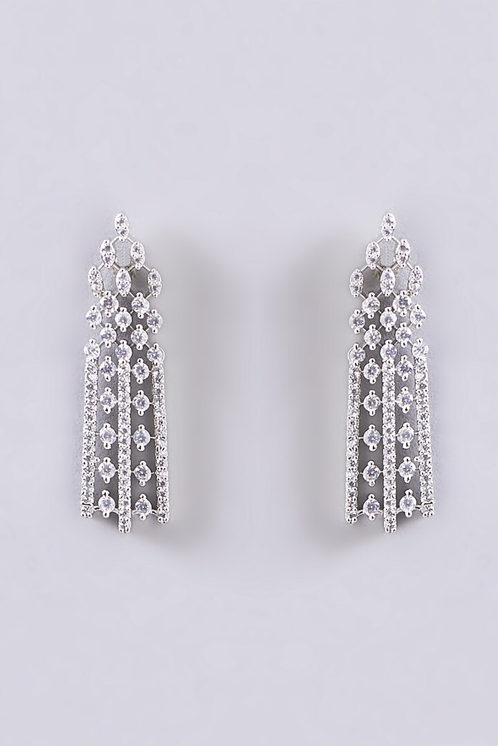 White Finish Faux Diamond Necklace Set by Aster at Pernia's Pop Up Shop