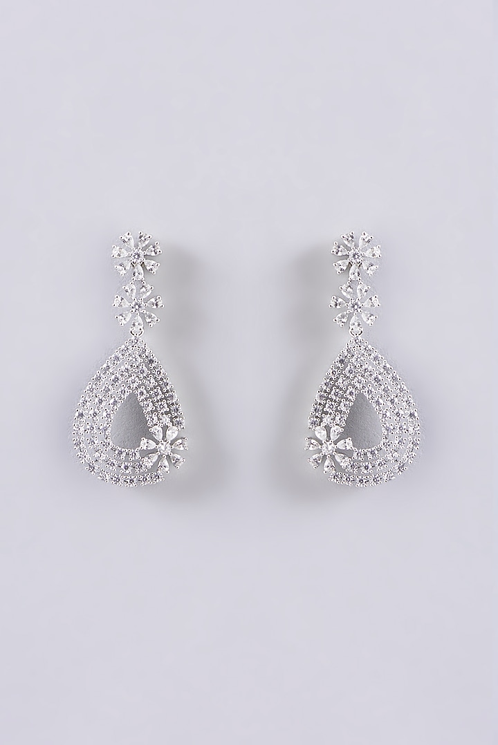White Finish Faux Diamond Necklace Set by Aster at Pernia's Pop Up Shop