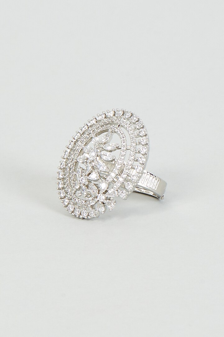 White Finish Zircon Ring by Aster at Pernia's Pop Up Shop