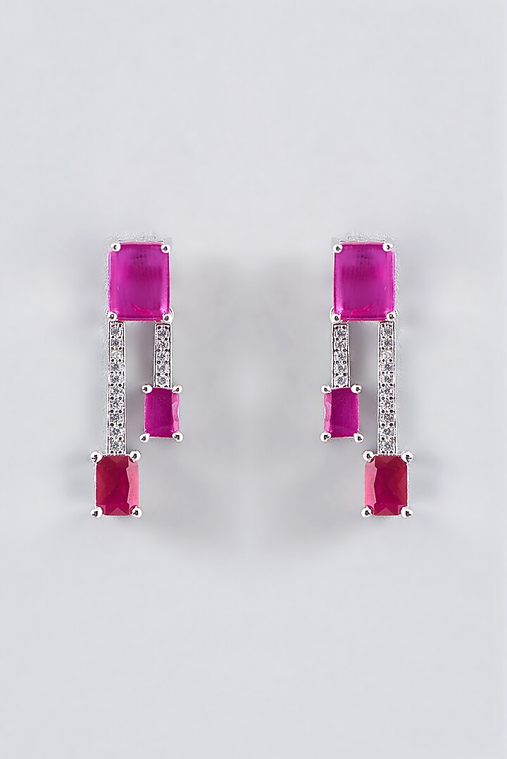 White Finish Zircon & Ruby Necklace Set by Aster at Pernia's Pop Up Shop