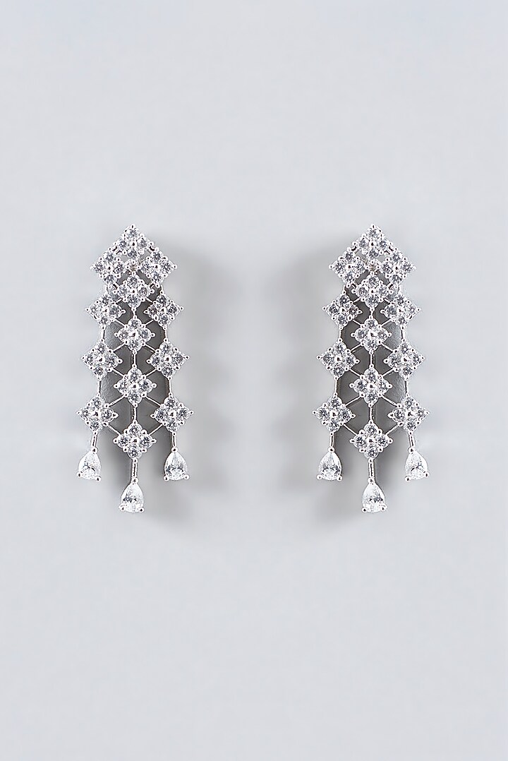 White Finish Faux Diamond Necklace Set by Aster at Pernia's Pop Up Shop