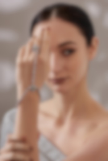 White Finish Faux Diamonds Hathphool by Aster at Pernia's Pop Up Shop