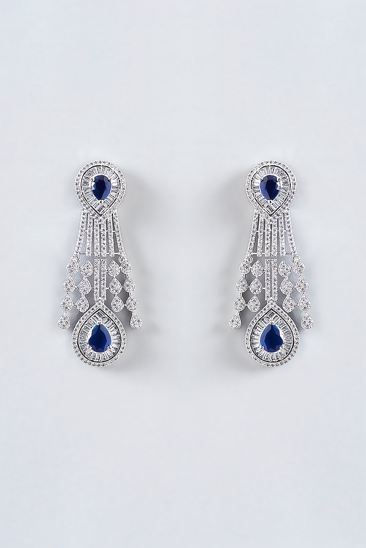 White Finish Zircon & Sapphire Choker Necklace Set by Aster at Pernia's Pop Up Shop
