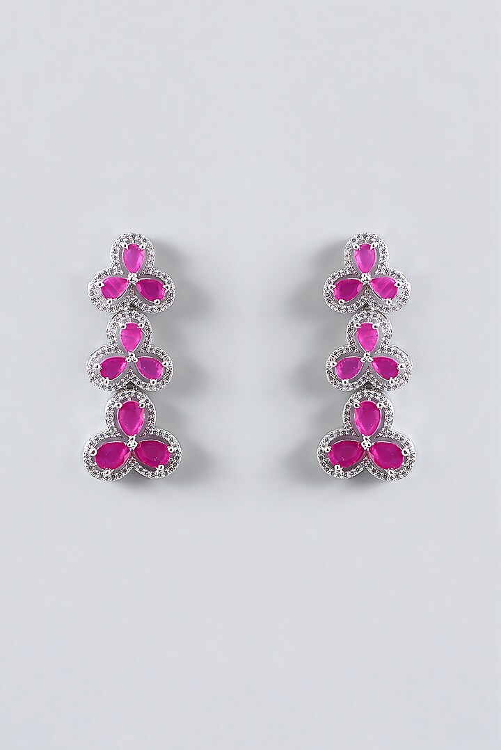 White Finish Zircon & Ruby Necklace Set by Aster at Pernia's Pop Up Shop