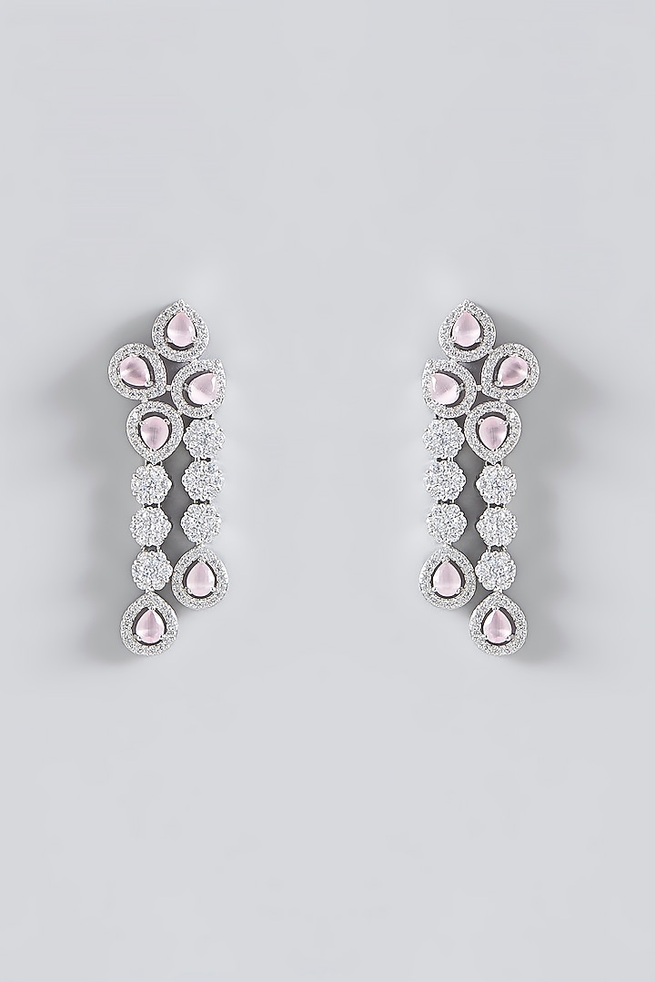 White Finish Faux Diamond Layered Necklace Set by Aster at Pernia's Pop Up Shop