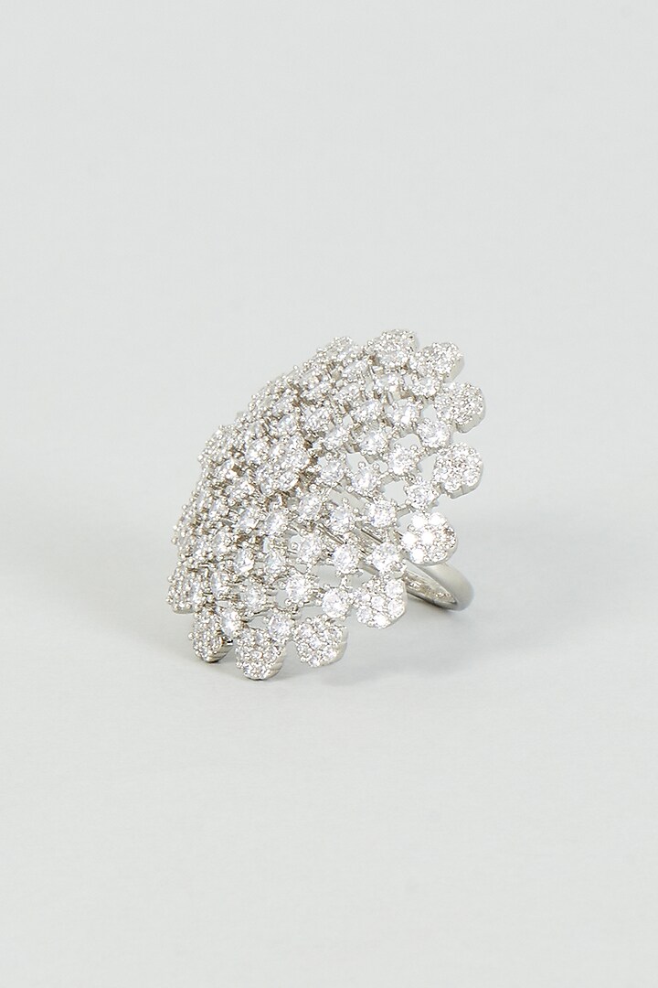 White Finish Zircon Ring by Aster at Pernia's Pop Up Shop