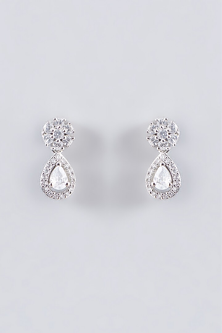 White Finish Faux Diamond Necklace Set by Aster at Pernia's Pop Up Shop