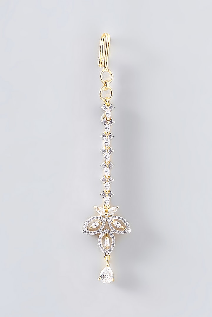 Gold Finish Faux Diamond Maangtikka by Aster at Pernia's Pop Up Shop