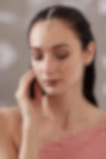 Gold Finish Faux Diamons Maangtikka by Aster at Pernia's Pop Up Shop