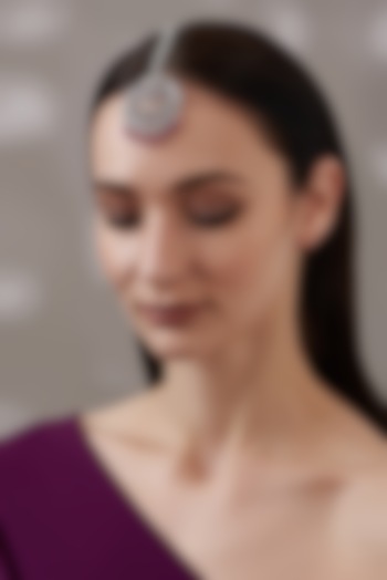 White Finish Red Stone Maang Tikka by Aster at Pernia's Pop Up Shop