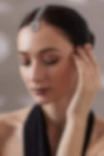 White Finish Faux Diamond Maangtikka by Aster at Pernia's Pop Up Shop