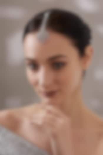 White Finish Faux Diamond Maangtikka by Aster at Pernia's Pop Up Shop