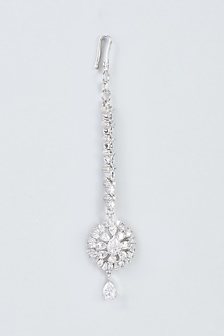 White Finish Zircon Maangtikka by Aster