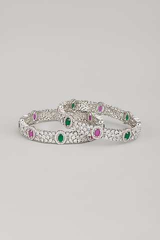 Romantic Pink Zircon Stone Link Diamond Bracelet For Women With