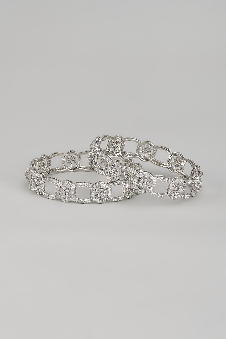 White Finish Zircon Bangle by Aster at Pernia's Pop Up Shop