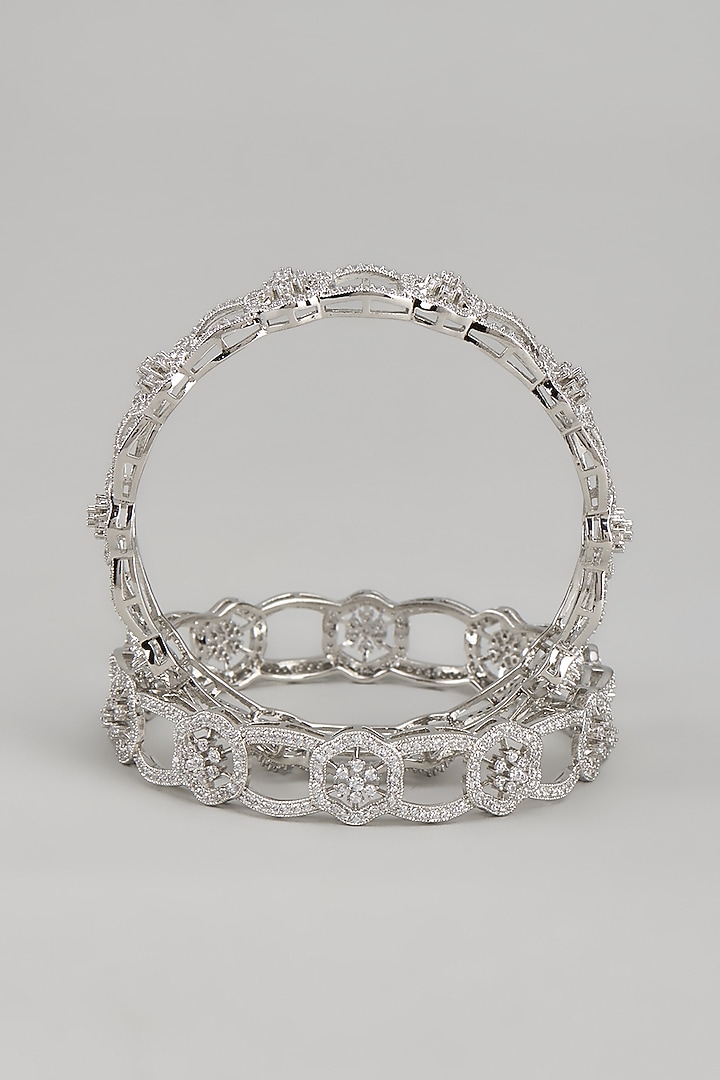 White Finish Zircon Bangle by Aster at Pernia's Pop Up Shop