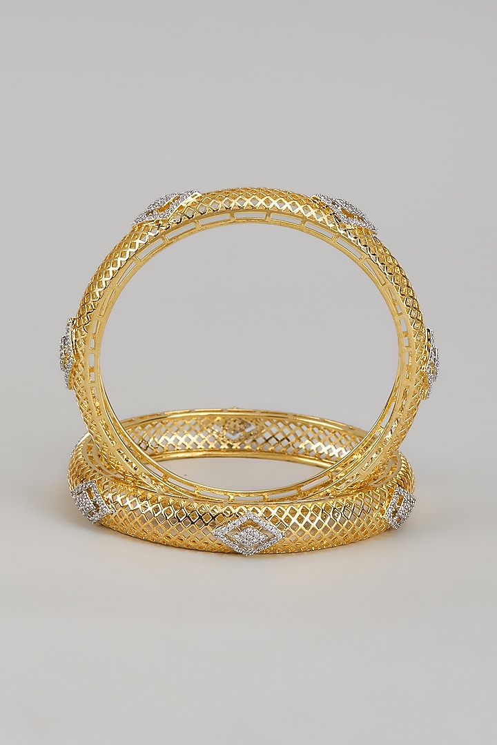 Gold Finish Zircon Bangle by Aster at Pernia's Pop Up Shop