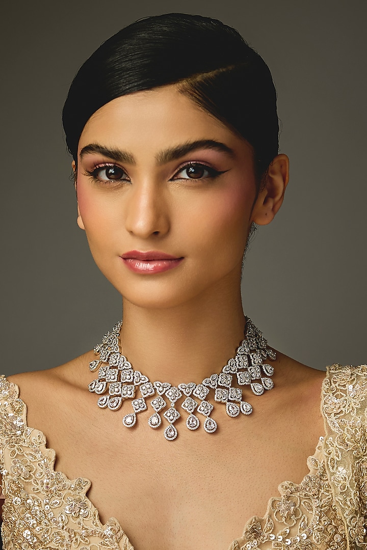 White Finish Zircon Necklace by Aster at Pernia's Pop Up Shop