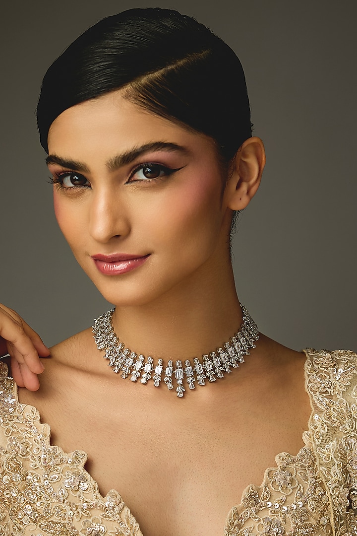 White Finish Zircon Necklace by Aster at Pernia's Pop Up Shop