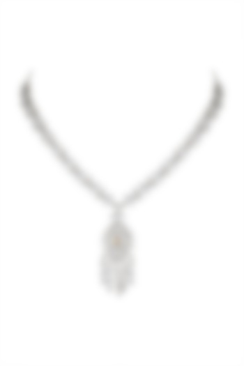 Gold Finish Faux Diamond Necklace by Aster