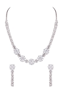White Finish Diamond Necklace Set Design by Aster at Pernia's Pop Up ...