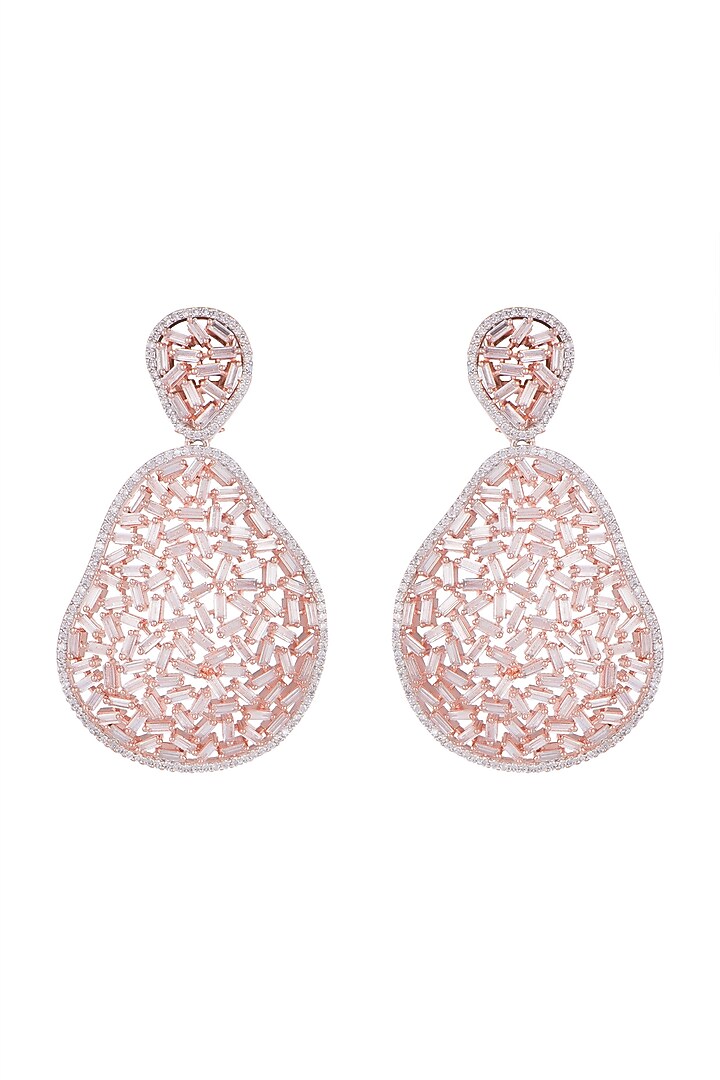 Rose Gold Finish Diamond Earrings by Aster at Pernia's Pop Up Shop