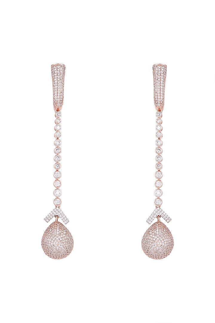 Rose Gold Finish Long Dangler Earrings Design by Aster at Pernia's Pop ...