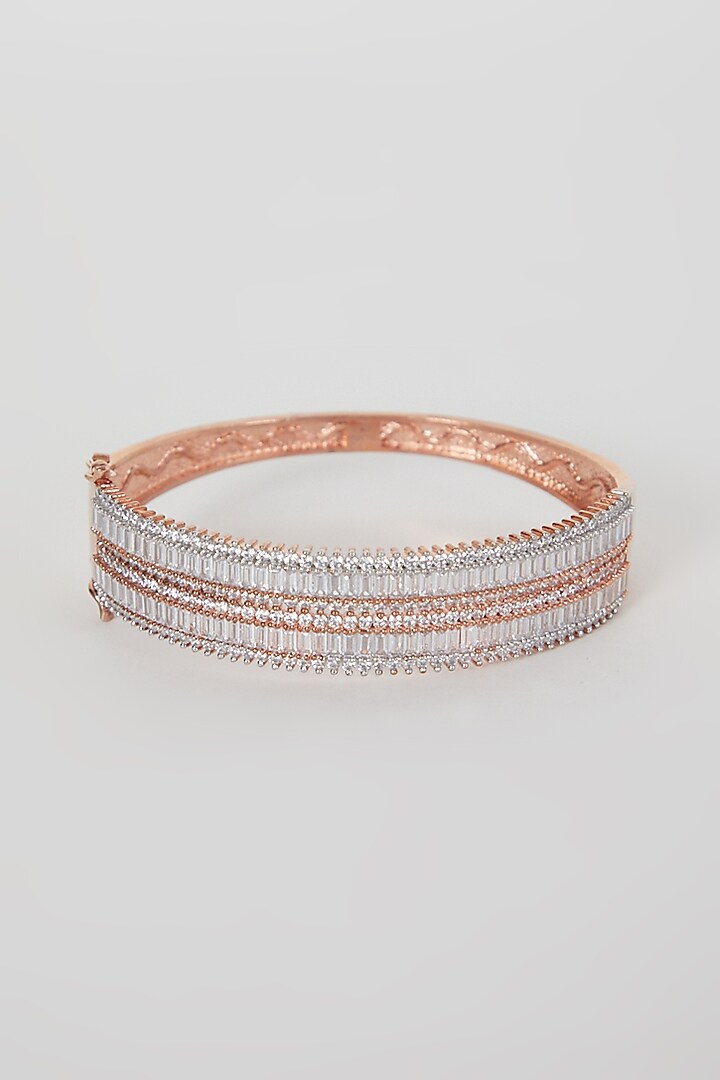 Rose Gold Finish Faux Diamond Bracelet by Aster at Pernia's Pop Up Shop