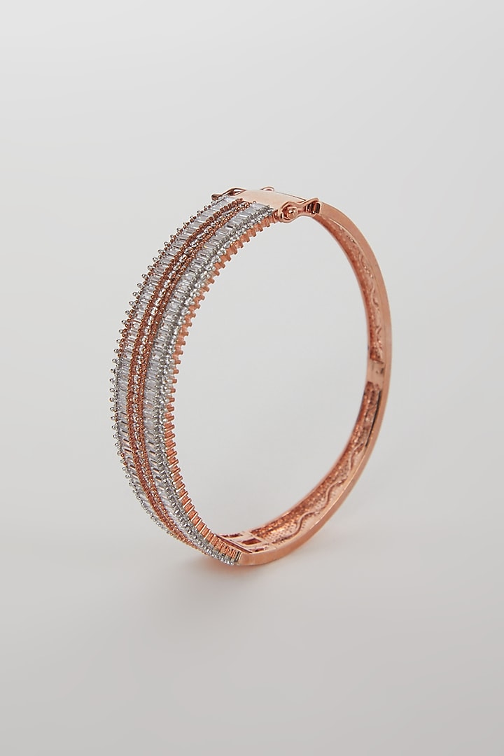 Rose Gold Finish Faux Diamond Bracelet by Aster at Pernia's Pop Up Shop